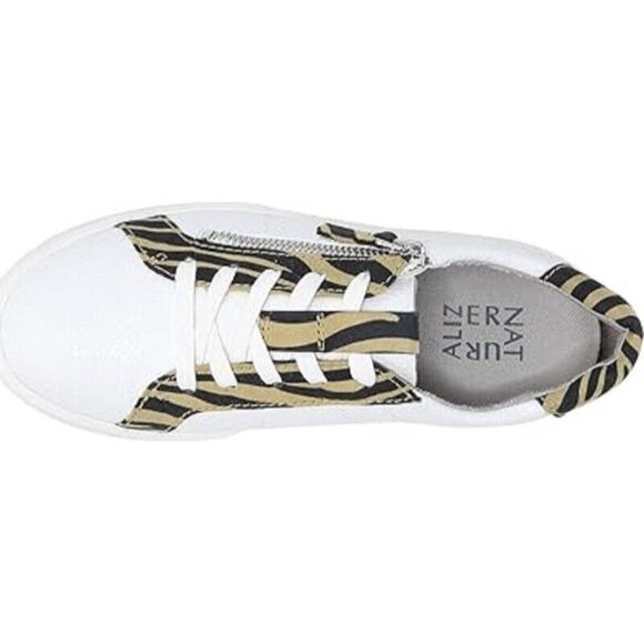 Naturalizer Women's Karine Oxford Sneaker Low Top Side Zip White Size 7M - Picture 4 of 5